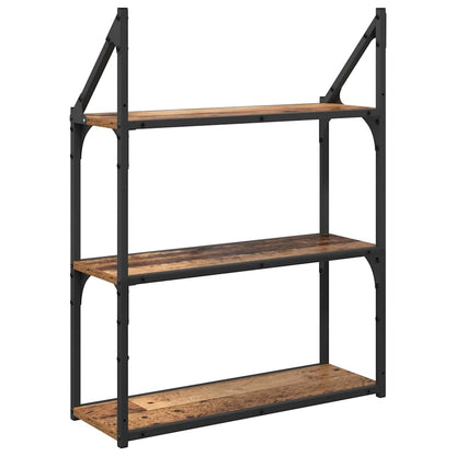 Wandregal mit Regal Altholz 60 x 21 x 78,5 cm Holzwerkstoff