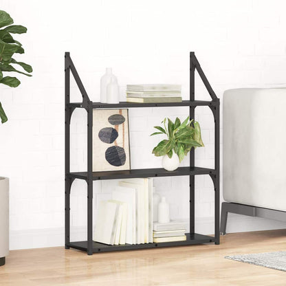 Wandregal Schwarz Eichen-Optik 60 x 21 x 78,5 cm Holzwerkstoff