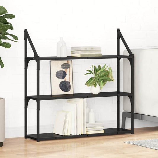 Wandregal Schwarz Eichen-Optik 80 x 21 x 78,5 cm Holzwerkstoff