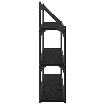 Wandregal Schwarz Eichen-Optik 80 x 21 x 78,5 cm Holzwerkstoff