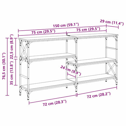 Konsolentisch Artisan-Eiche 150 x 29 x 76,5 cm Holzwerkstoff