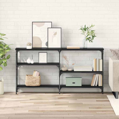 Konsolentisch mit Regal Schwarz Eichen-Optik 150 x 29 x 76,5 cm