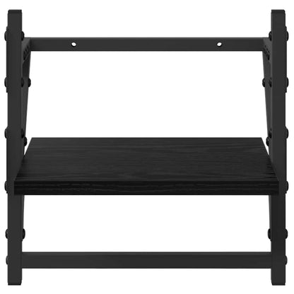 Wandregal-Set 6 pcs Schwarz Eichen-Optik 100 x 25 x 30 cm