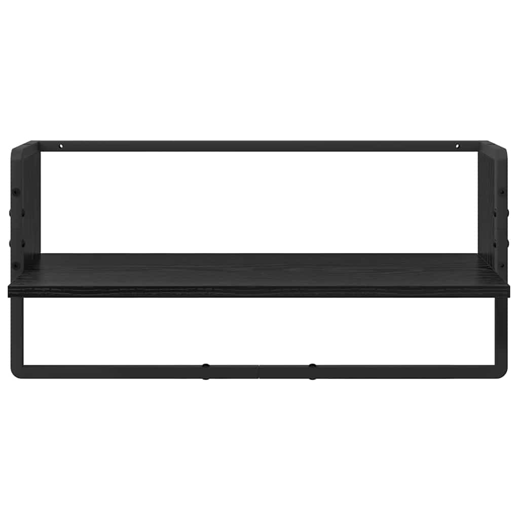 Wandregal-Set 4 pcs Schwarz Eichen-Optik 65 x 25 x 30 cm