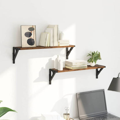 Wandregale 2 pcs Altholz 60 x 15 x 15,5 cm Holzwerkstoff