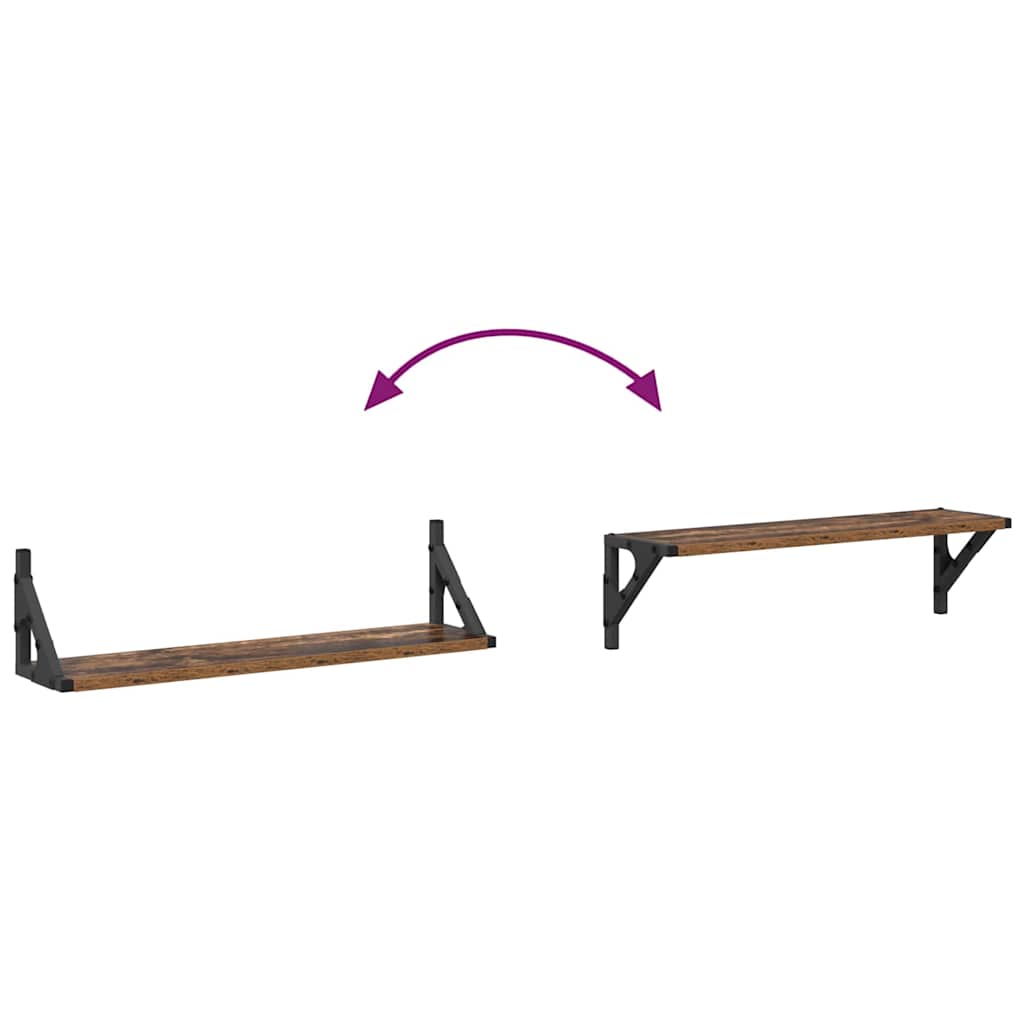 Wandregale 2 pcs Altholz 60 x 15 x 15,5 cm Holzwerkstoff