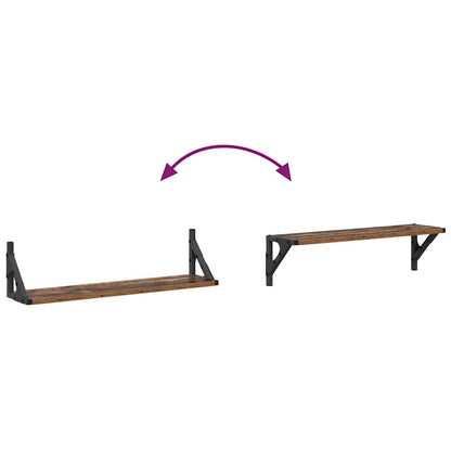 Wandregale 2 pcs Altholz 60 x 15 x 15,5 cm Holzwerkstoff