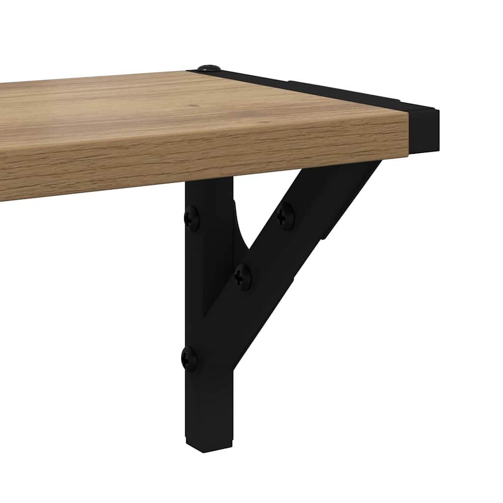 Wandregale 2 pcs Artisan-Eiche 60 x 15 x 15,5 cm Holzwerkstoff