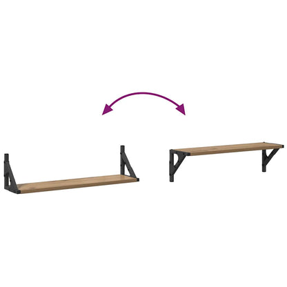 Wandregale 2 pcs Artisan-Eiche 60 x 15 x 15,5 cm Holzwerkstoff