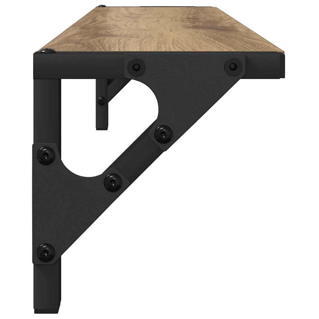 Wandregale 2 pcs Artisan-Eiche 60 x 15 x 15,5 cm Holzwerkstoff