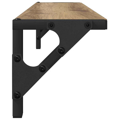 Wandregale 2 pcs Artisan-Eiche 60 x 15 x 15,5 cm Holzwerkstoff