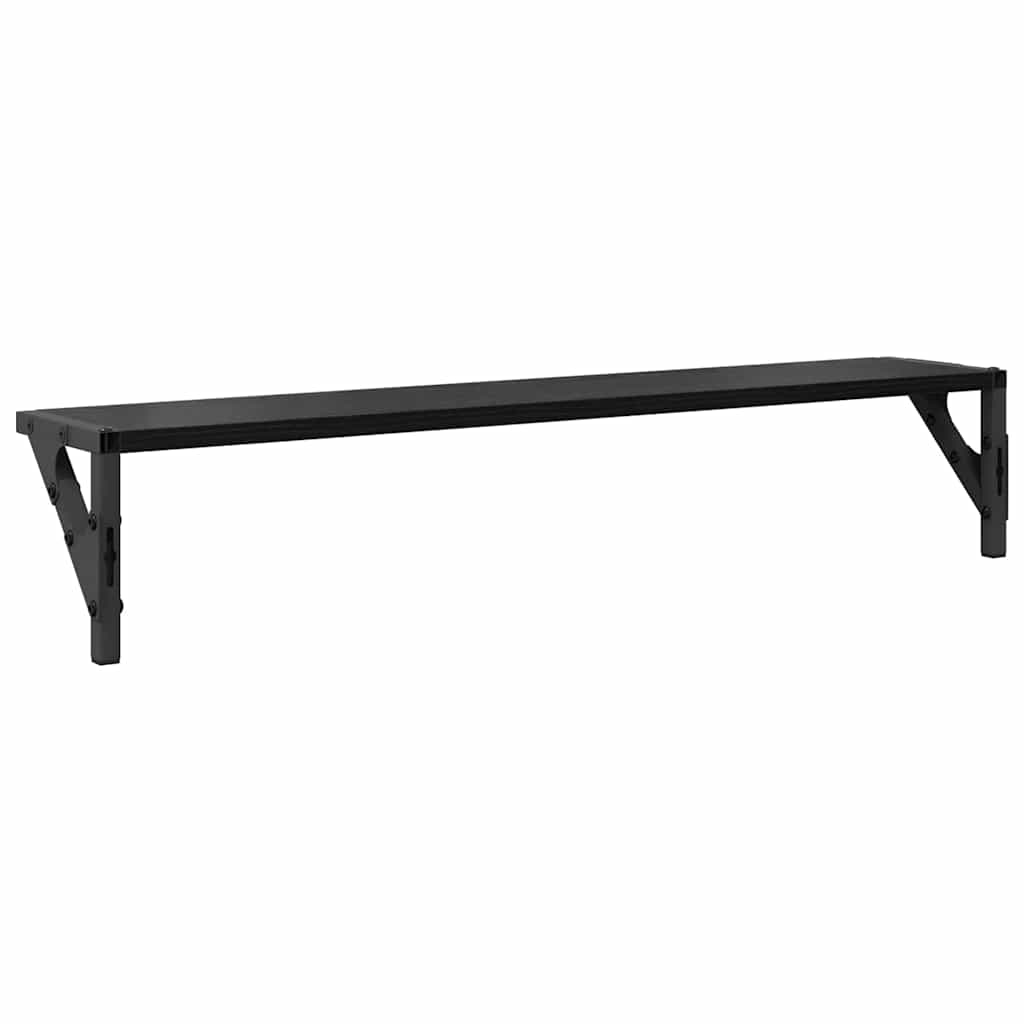 Wandregale 2 pcs Schwarz Eichen-Optik 80 x 15 x 15,5 cm