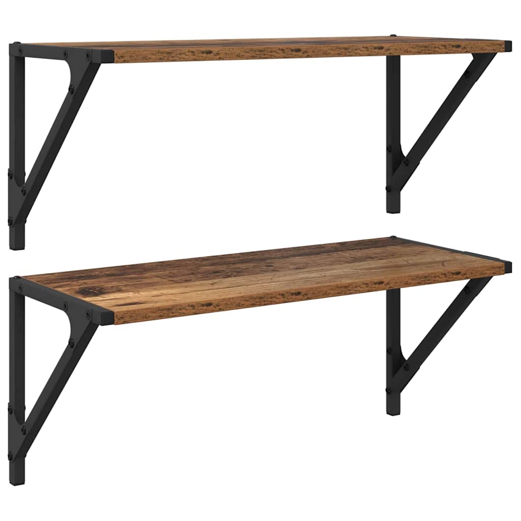 Wandregale 2 pcs Altholz 60 x 25 x 25,5 cm Holzwerkstoff