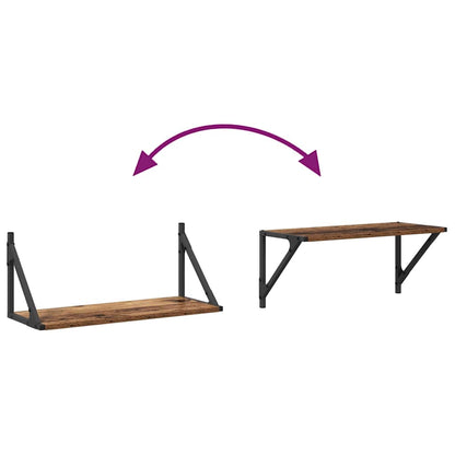 Wandregale 2 pcs Altholz 60 x 25 x 25,5 cm Holzwerkstoff