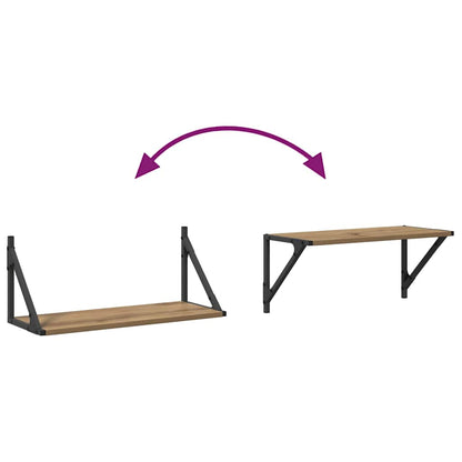 Wandregale 2 pcs Artisan-Eiche 60 x 25 x 25,5 cm Holzwerkstoff
