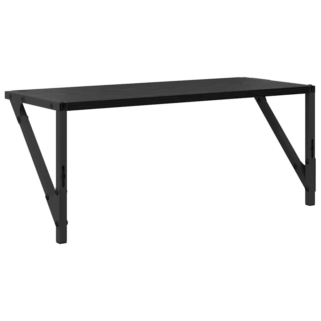 Wandregale 2 pcs Schwarz Eichen-Optik 60 x 25 x 25,5 cm