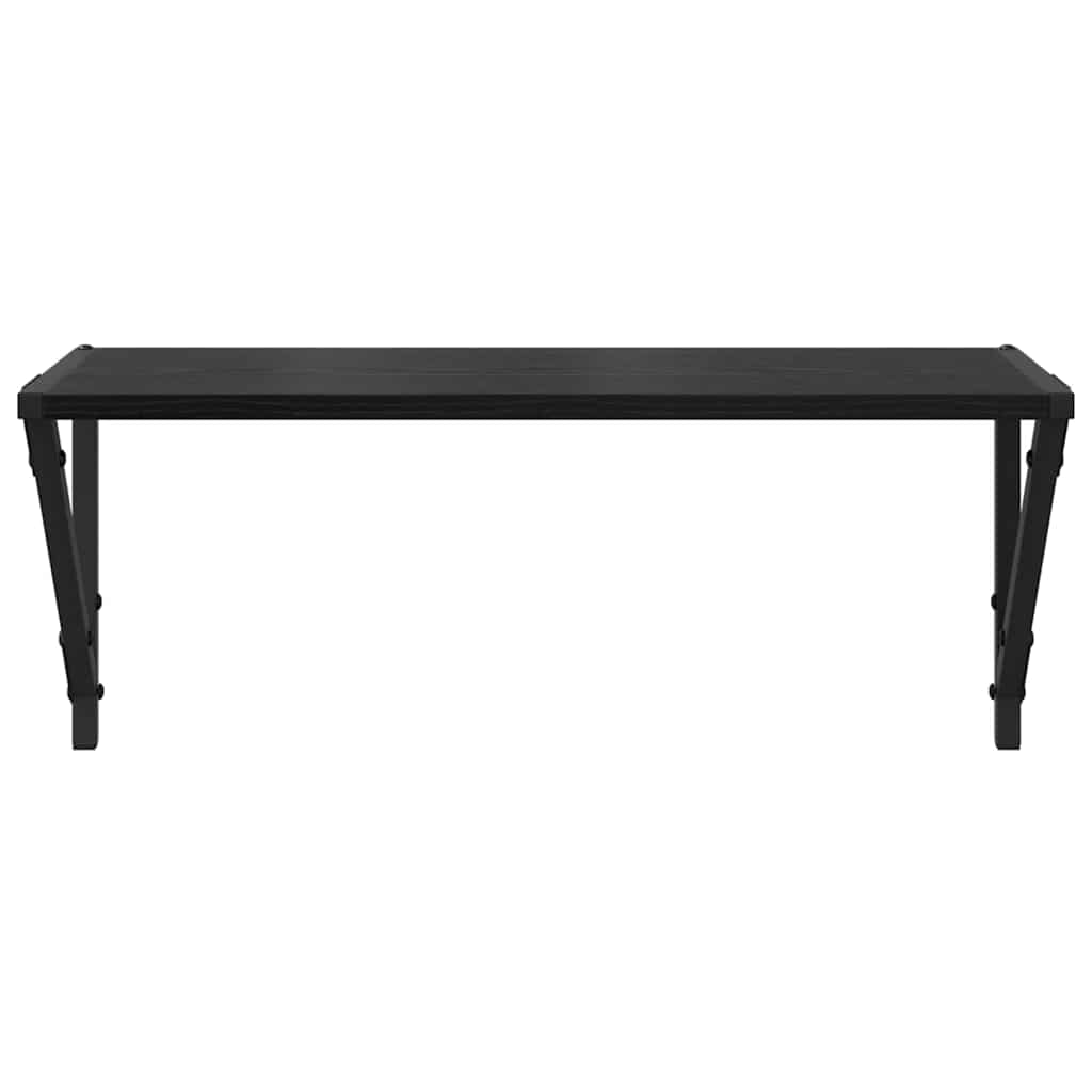 Wandregale 2 pcs Schwarz Eichen-Optik 60 x 25 x 25,5 cm