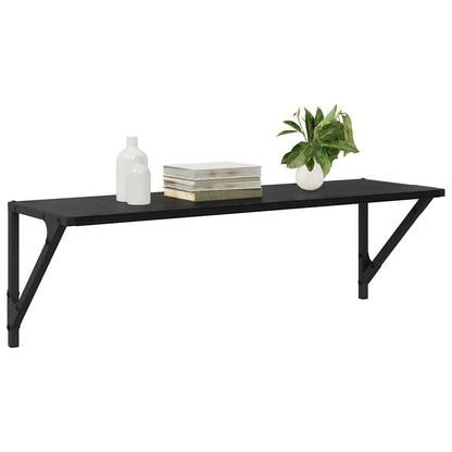 Wandregale 2 pcs Schwarz Eichen-Optik 80 x 25 x 25,5 cm