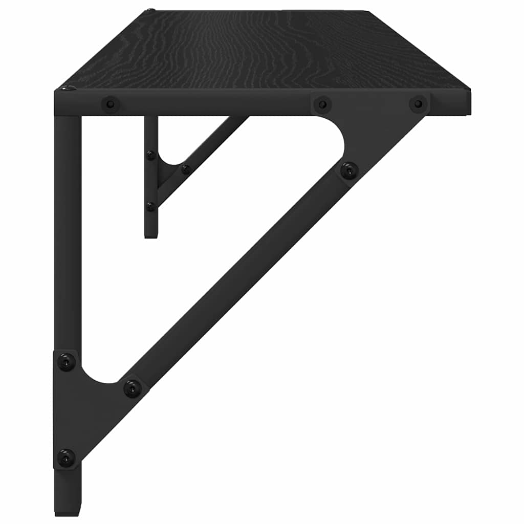 Wandregale 2 pcs Schwarz Eichen-Optik 80 x 25 x 25,5 cm