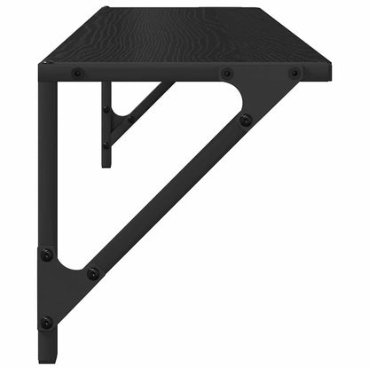 Wandregale 2 pcs Schwarz Eichen-Optik 80 x 25 x 25,5 cm