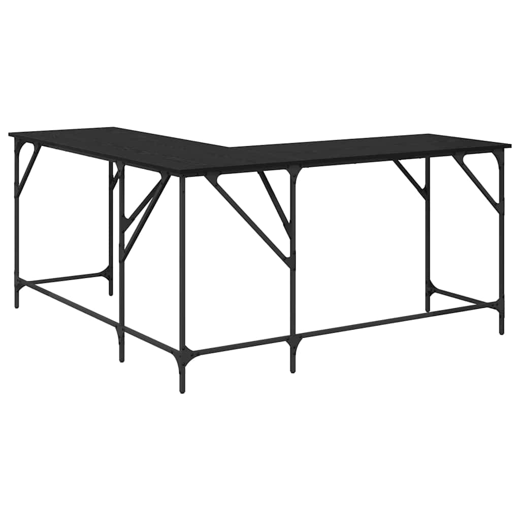 Schreibtisch Schwarz Eichen-Optik 149 x 149 x 75 cm