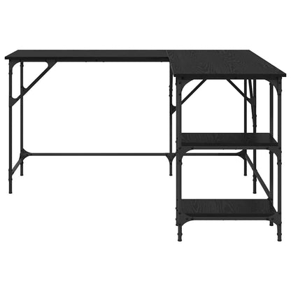 Schreibtisch Schwarz Eichen-Optik 139 x 139 x 75 cm