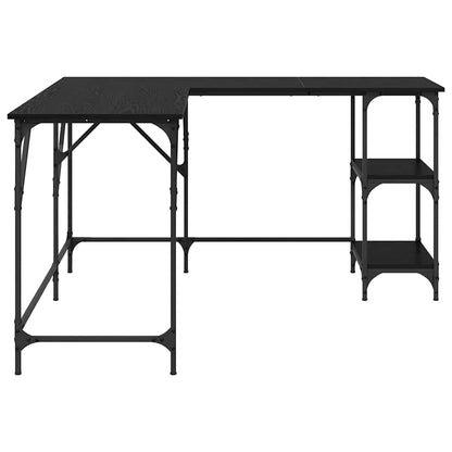 Schreibtisch Schwarz Eichen-Optik 139 x 139 x 75 cm