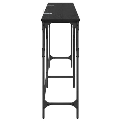 Konsolentisch Schwarz Eichen-Optik 180 x 30 x 75 cm