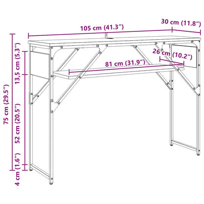 Konsolentisch Schwarz Eichen-Optik 105x30x75cm Holzwerkstoff