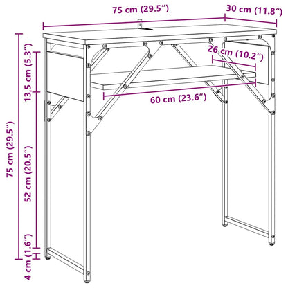 Konsolentisch Artisan-Eiche 75x30x75cm Holzwerkstoff