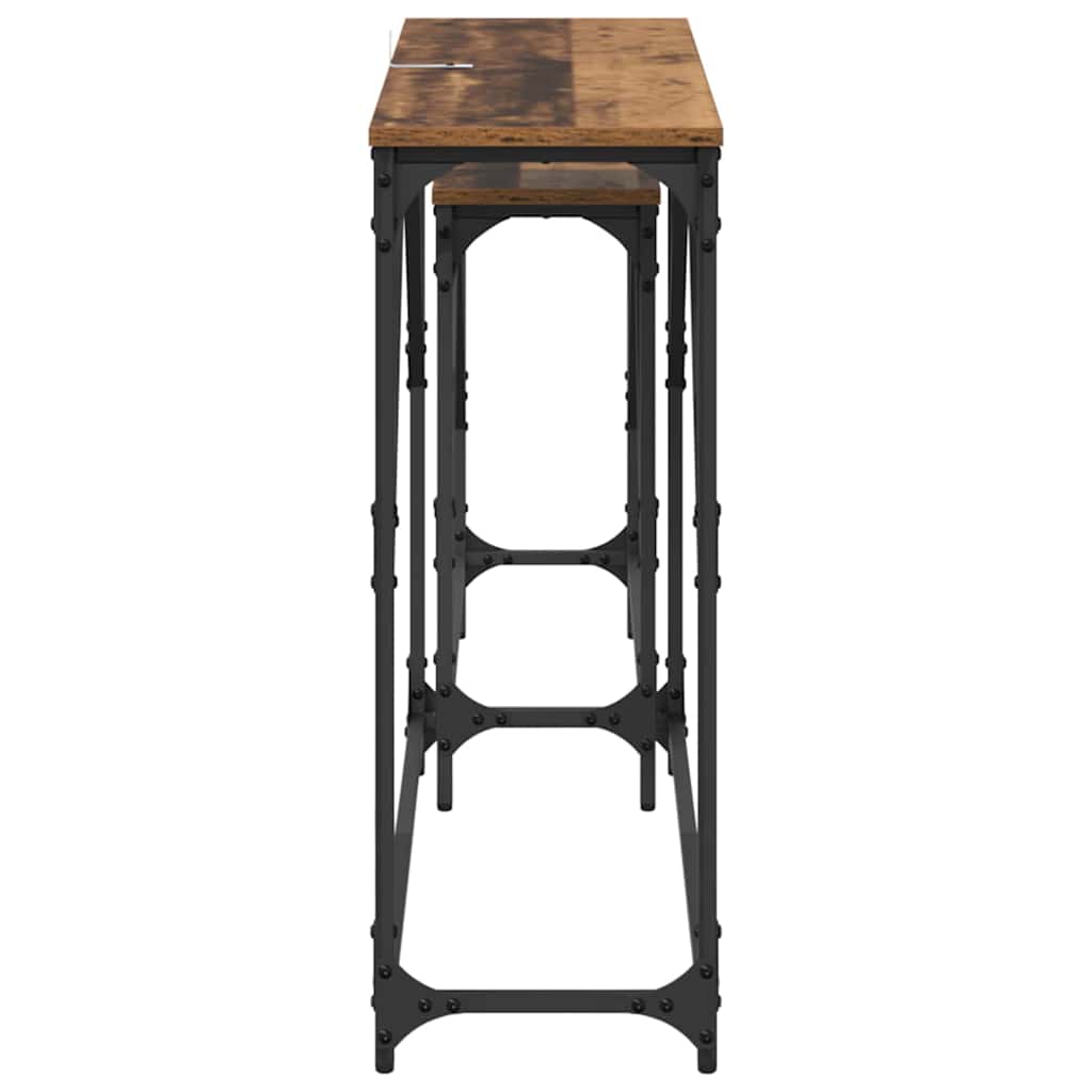 Konsolentisch 2 pcs Altholz 100 x 28 x 75 cm Holzwerkstoff