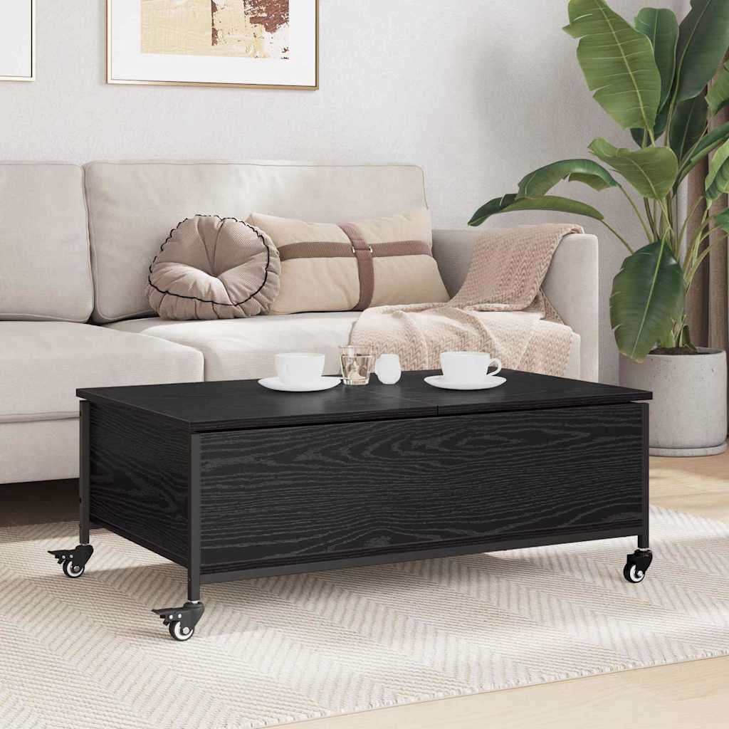 Couchtisch Schwarz Eichen-Optik 91 x 55 x 32 cm Holzwerkstoff