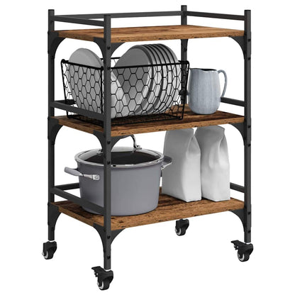 Küchentrolley Altholz 50 x 35 x 75,5 cm Holzwerkstoff