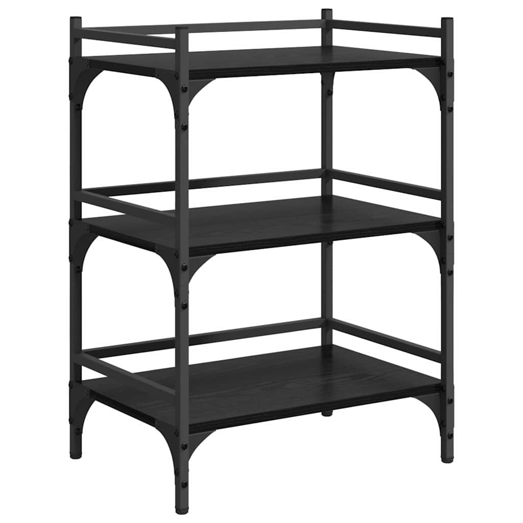 Küchentrolley Schwarz Eichen-Optik 50 x 35 x 75,5 cm