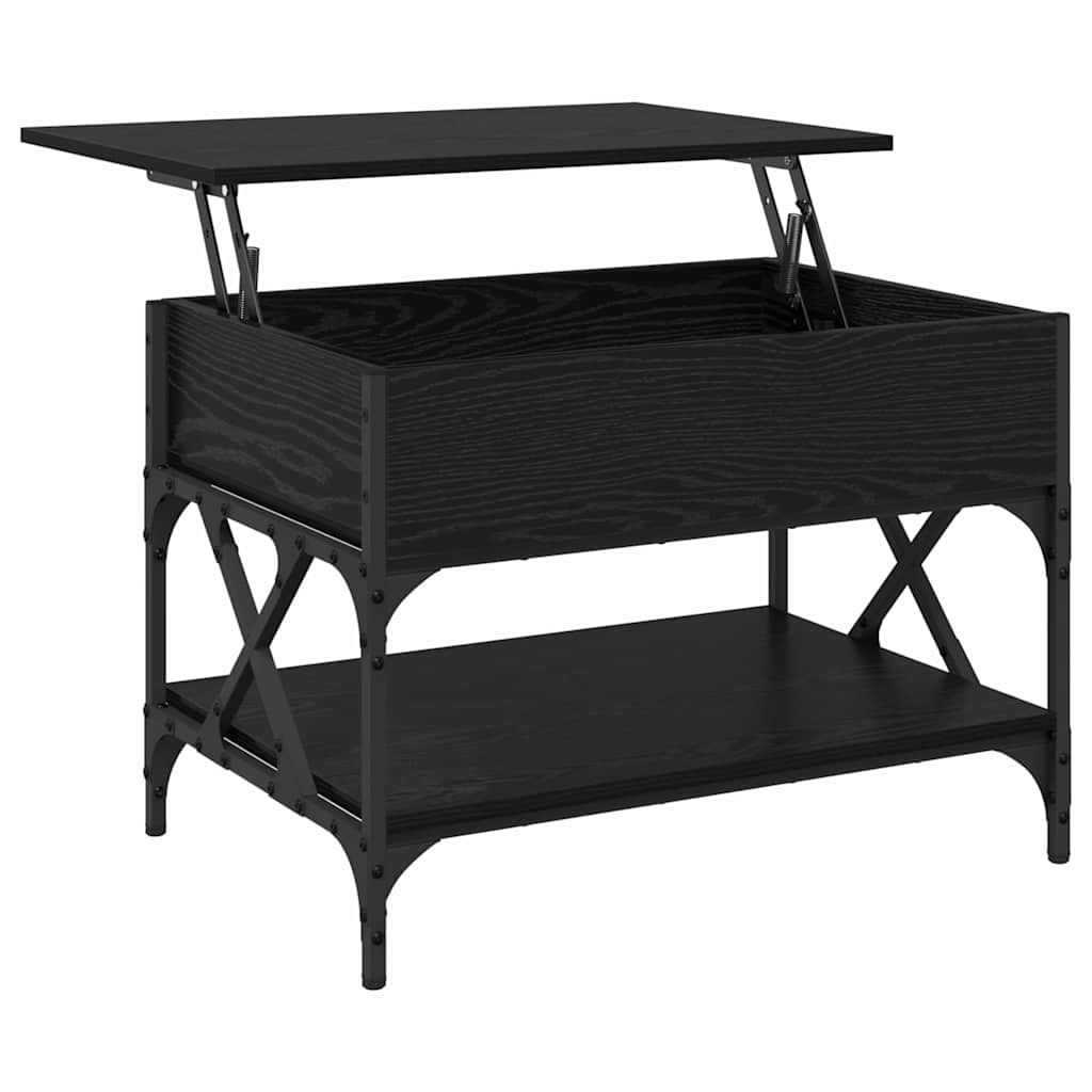 Couchtisch Schwarz Eichen-Optik 70x50x50cm Holzwerkstoff