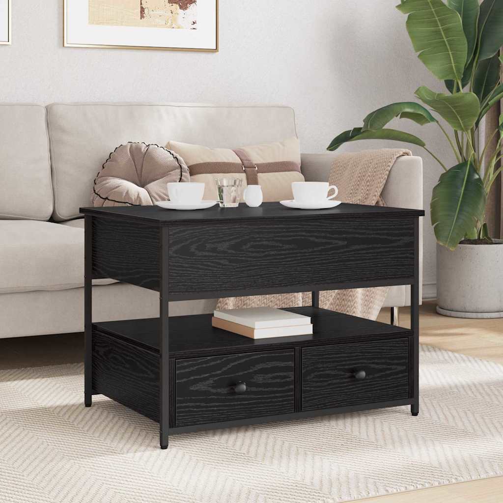 Couchtisch Schwarz Eichen-Optik 70 x 50 x 54,5 cm Holzwerkstoff