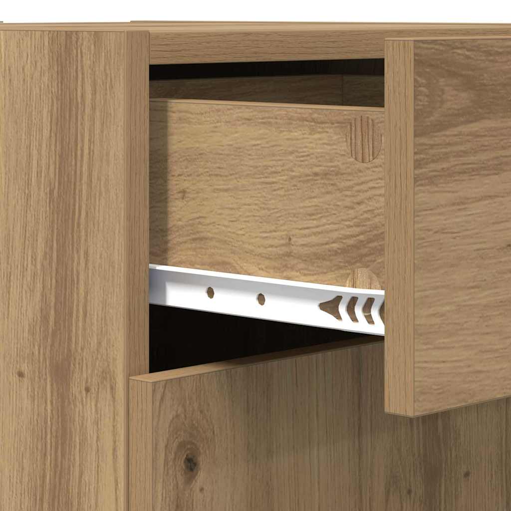 Sideboard Schwarz Eichen-Optik 42,5 x 40 x 93 cm Holzwerkstoff