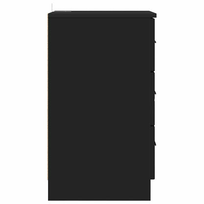 Nachttisch mit Schubladen Schwarz 38 x 38 x 66 cm Holzwerkstoff