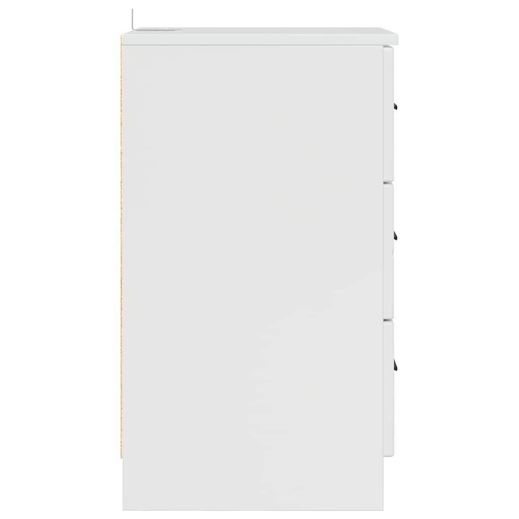 Nachttisch Hochglanz-Weiß 38 x 38 x 66 cm Holzwerkstoff