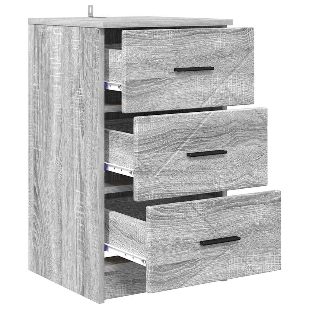 Nachttisch Grau Sonoma 38 x 38 x 66 cm Holzwerkstoff