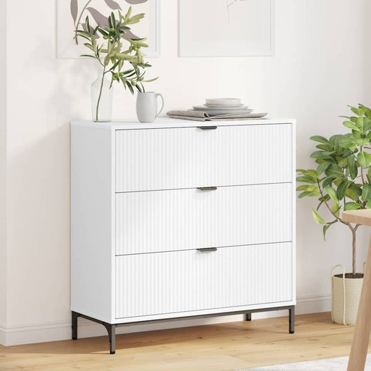 Sideboard mit Schubladen Weiß 79,5 x 33 x 82 cm Holzwerkstoff