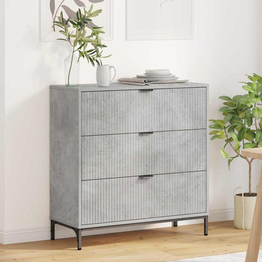 Sideboard Betongrau 79,5 x 33 x 82 cm Holzwerkstoff