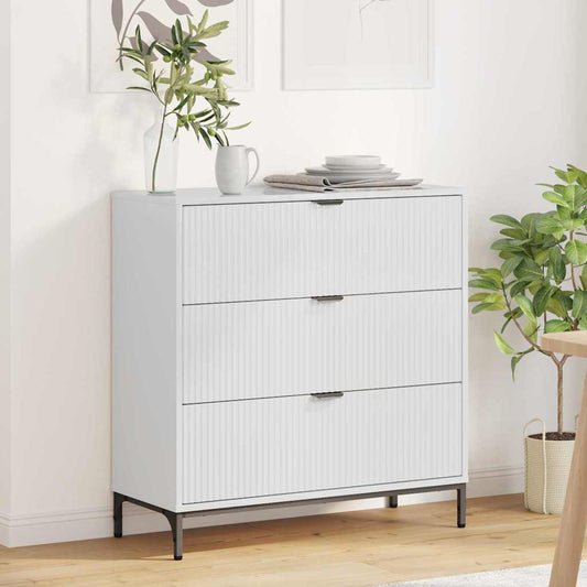 Sideboard Hochglanz-Weiß 79,5 x 33 x 82 cm Holzwerkstoff