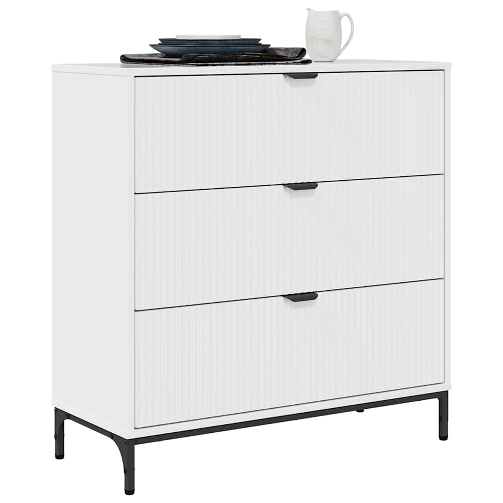 Sideboard Hochglanz-Weiß 79,5 x 33 x 82 cm Holzwerkstoff