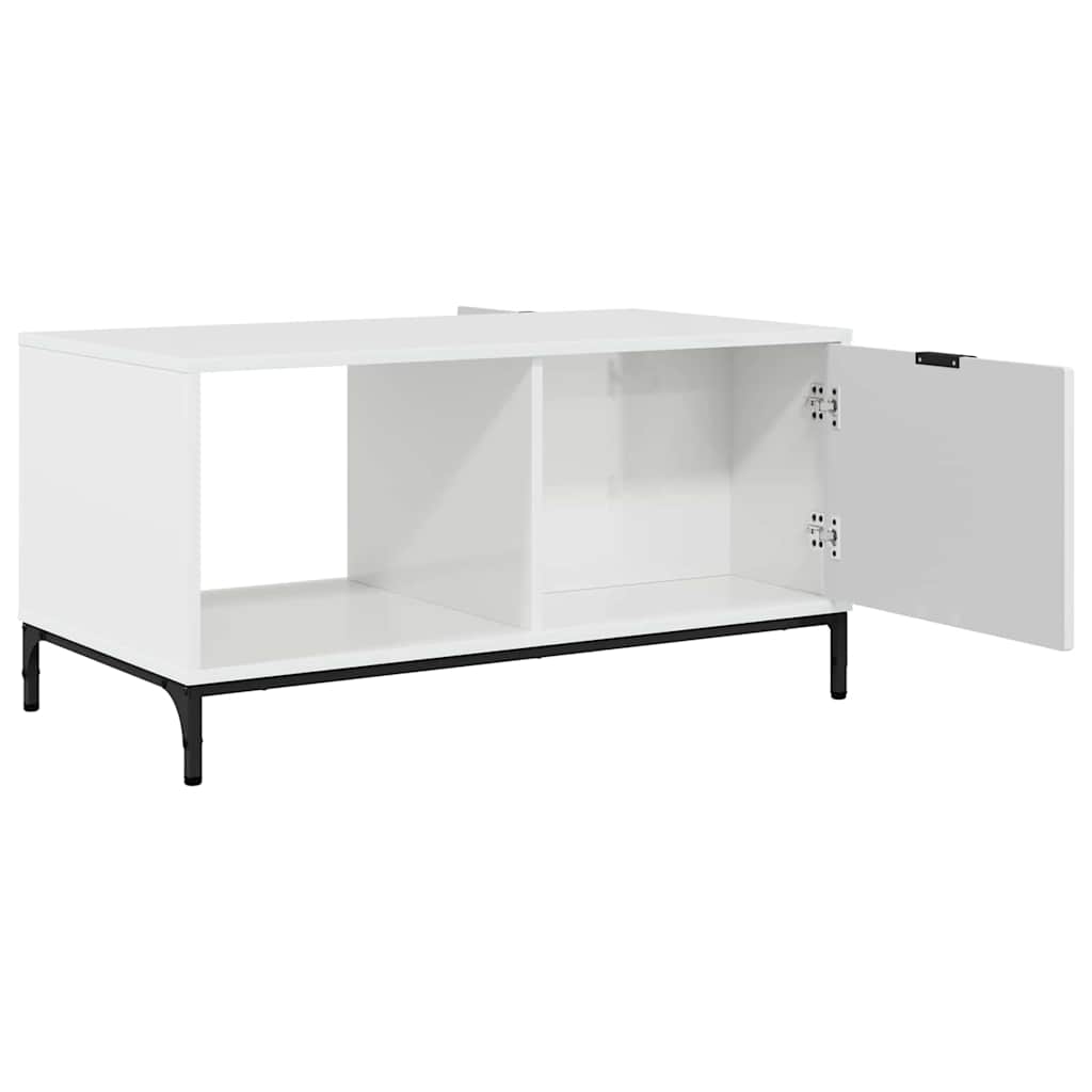 Couchtisch Hochglanz-Weiß 90 x 49 x 46 cm Holzwerkstoff