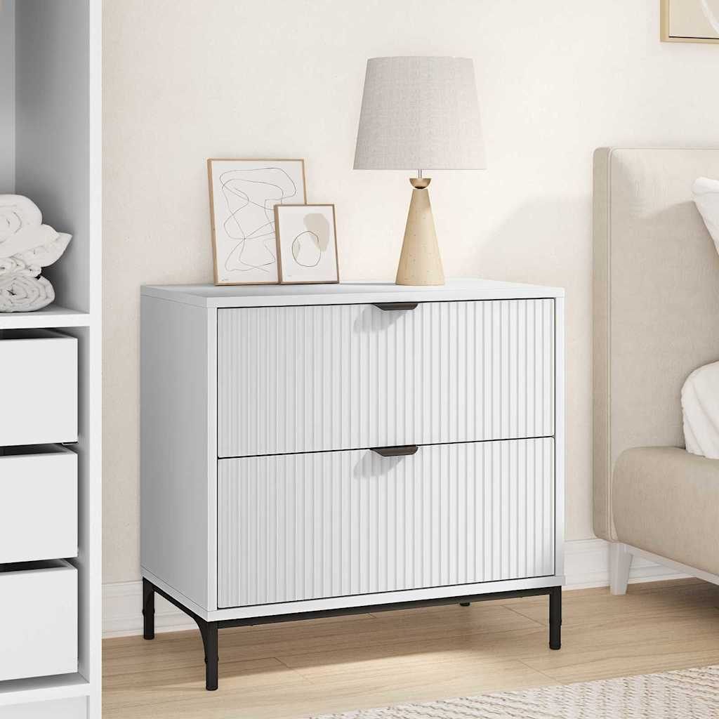 Nachttisch mit Schubladen Weiß 63,5 x 36 x 61 cm Holzwerkstoff