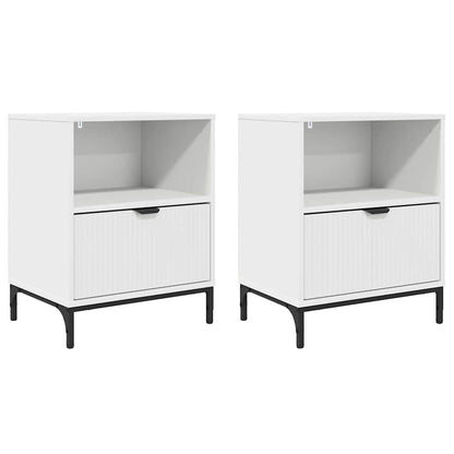 Nachttische 2 pcs Weiß 49 x 36 x 61 cm Holzwerkstoff