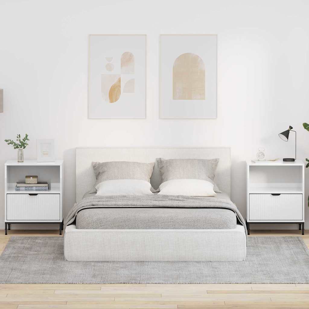 Nachttische 2 pcs Hochglanz-Weiß 49 x 36 x 61 cm Holzwerkstoff