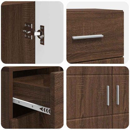 Sideboard Braune Eiche 88.5 x 30.5 x 73 cm Holzwerkstoff