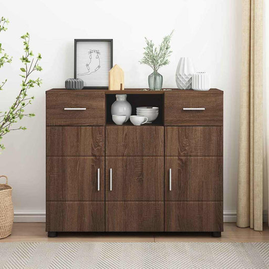 Sideboard Braune Eiche 88.5 x 30.5 x 73 cm Holzwerkstoff